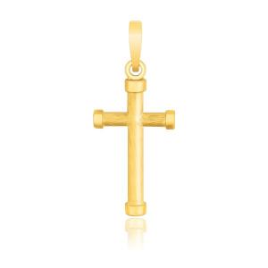 Unbranded 47633 14k Yellow Gold Cross Pendant With Rounded Ends