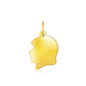 Unbranded 97635 14k Yellow Gold Small Girl Head Charm