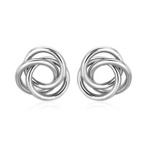 Unbranded 56963 Polished Open Love Knot Earrings In Sterling Silver