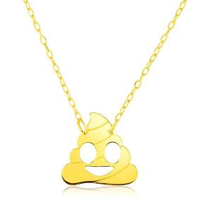 Unbranded 69103-16 14k Yellow Gold Necklace With Poop Emoji Symbol Siz