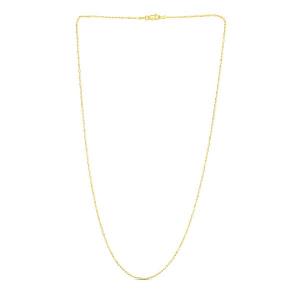 Unbranded 91233-18 14k Yellow Gold Diamond-cut Alternating Bead Chain 