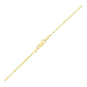 Unbranded 91233-18 14k Yellow Gold Diamond-cut Alternating Bead Chain 