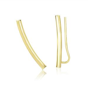 Unbranded 33354 14k Yellow Gold Curved Tube Polished Earrings