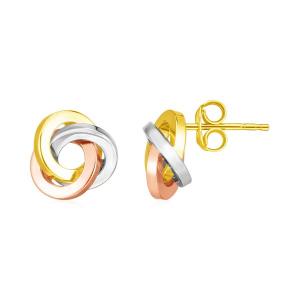 Unbranded 08960 14k Tri Color Gold Love Knot Earrings