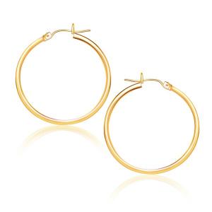 Unbranded 66659 14k Yellow Gold Polished Hoop Earrings (25 Mm)