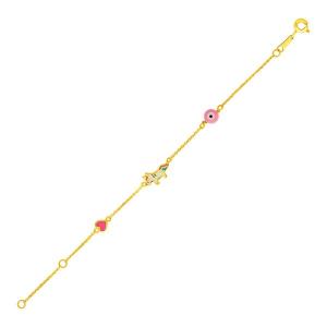 Unbranded 87882-5.5 14k Yellow Gold 5 12 Inch Childrens Bracelet With 