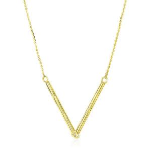 Unbranded 97494-18 14k Yellow Gold Chain Necklace With Two Connected T