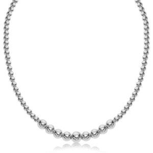 Unbranded 97846-17 Sterling Silver Rhodium Plated Graduated Motif Poli