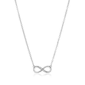 Unbranded 07399-18 Sterling Silver Petite Infinity Symbol Necklace Wit