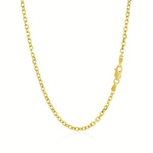 Unbranded 93938-18 2.3mm 14k Yellow Gold Diamond Cut Cable Link Chain 