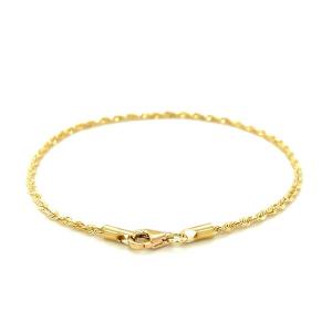 Unbranded 25679-7 2.0mm 10k Yellow Gold Solid Diamond Cut Rope Bracele