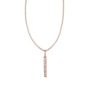 Unbranded 45455-18 14k Rose Gold Bar Pendant With Diamonds Size: 18