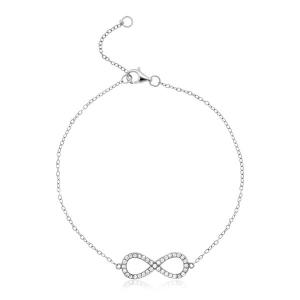 Unbranded 59639-7 Sterling Silver Infinity Symbol Bracelet With Cubic 