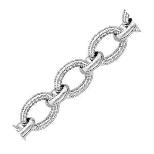 Unbranded 48660-8 Sterling Silver Oval Cable Design Chain Link Bracele