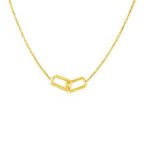 Unbranded 87861-17 14k Yellow Gold Necklace With Interlocking Petite R