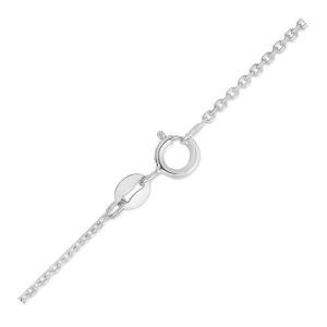 Unbranded 97826-17 14k White Gold Diamond Cut Cable Link Chain 1.1mm S