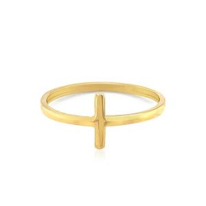 Unbranded 98806-7 14k Yellow Gold Cross Motif Ring Size: 7