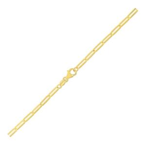 Unbranded 76949-10 14k Yellow Gold Fine Paperclip Anklet (1.5mm) Size: