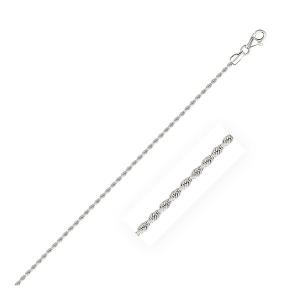 Unbranded 99976-7 2.0mm 14k White Gold Solid Diamond Cut Rope Bracelet