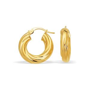 Unbranded 81910 14k Yellow Gold Fancy Twist Hoop Earrings (78 Inch Dia