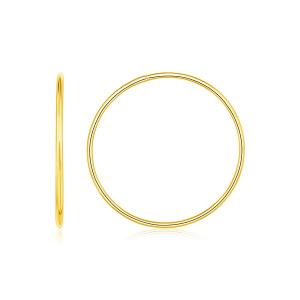 Unbranded 04974 Endless Hoop Style Earrings In 14k Yellow Gold