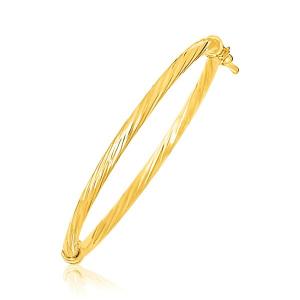 Unbranded 63679-5.5 14k Yellow Gold Children's Bangle With Spiral Moti