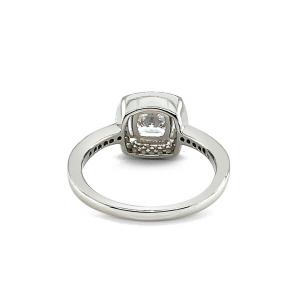 Unbranded 95270-7 Sterling Silver Square Halo Ring With Cubic Zirconia