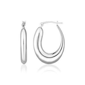 Unbranded 06690 Sterling Silver Polished Domed Hoop Earrings