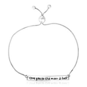 Unbranded 94504-9.25 Sterling Silver Adjustable I Love You To The Moon