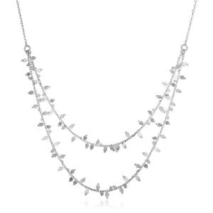 Unbranded 80276-18 Sterling Silver 18 Inch Leaf Motif Double Chain Nec