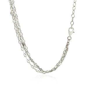 Unbranded 87303-18 Sterling Silver 18 Inch Three Strand Necklace With 