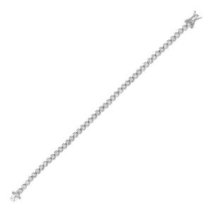 Unbranded 34334-7.25 Tennis Bracelet With Round Cubic Zirconia In Ster