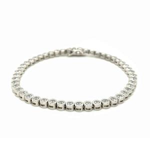 Unbranded 34334-7.25 Tennis Bracelet With Round Cubic Zirconia In Ster