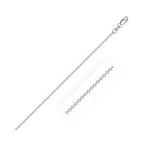 Unbranded 66774-18 Sterling Silver Rhodium Plated Cable Chain 0.8mm Si