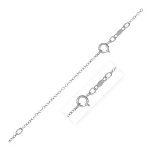 Unbranded 47946-18 Extendable Cable Chain In 14k White Gold (1.2mm) Si