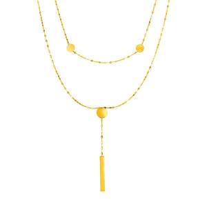 Unbranded 70267-17 14k Yellow Gold Two Strand Necklace With Polished C