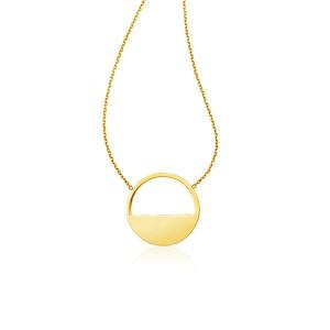 Unbranded 47280-18 14k Yellow Gold Half Open Circle Necklace Size: 18'