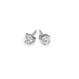 Unbranded 11875 14k White Gold 3mm Faceted White Cubic Zirconia Stud E