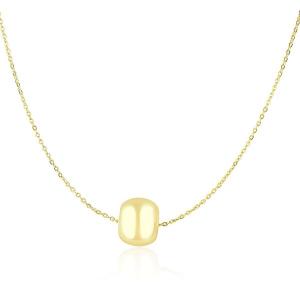 Unbranded 73490-18 14k Yellow Gold Necklace With Shiny Barrel Bead Cha