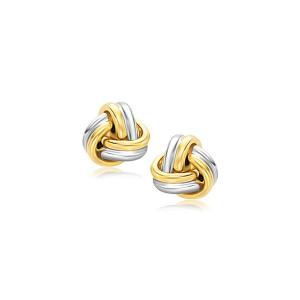 Unbranded 48366 14k Two-tone Gold Polished Love Knot Stud Earrings