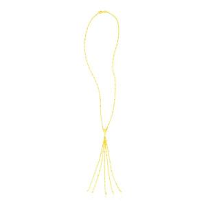 Unbranded 87960-17 14k Yellow Gold Five Strand Tassel Lariat Necklace 