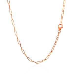 Unbranded 06901-18 14k Rose Gold Delicate Paperclip Chain (2.1mm) Size