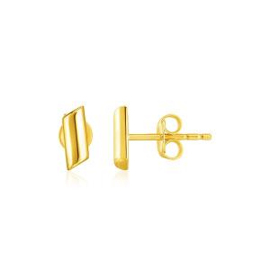 Unbranded 65357 14k Yellow Gold Polished Rectangular Post Earrings