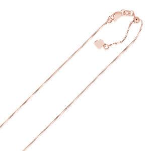 Unbranded 48647-22 14k Rose Gold Adjustable Box Chain 0.7mm Size: 22''