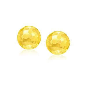 Unbranded 06929 14k Yellow Gold Round Faceted Style Stud Earrings