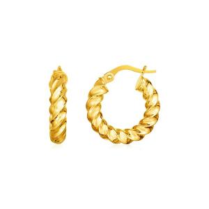 Unbranded 83624 14k Yellow Gold Polished Twisted Hoop Earrings