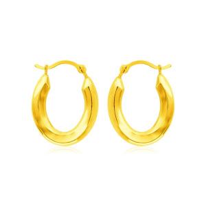 Unbranded 79255 14k Yellow Gold Polished Oval Hoop Earrings