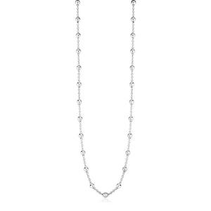 Unbranded 29666-24 Sterling Silver Station Necklace With Polished Bead