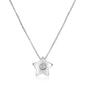 Unbranded 30466-18 14k White Gold Necklace With Gold And Diamond Star 