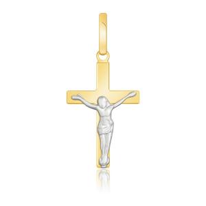 Unbranded 43502 14k Two Tone Gold Crucifix Motif Pendant